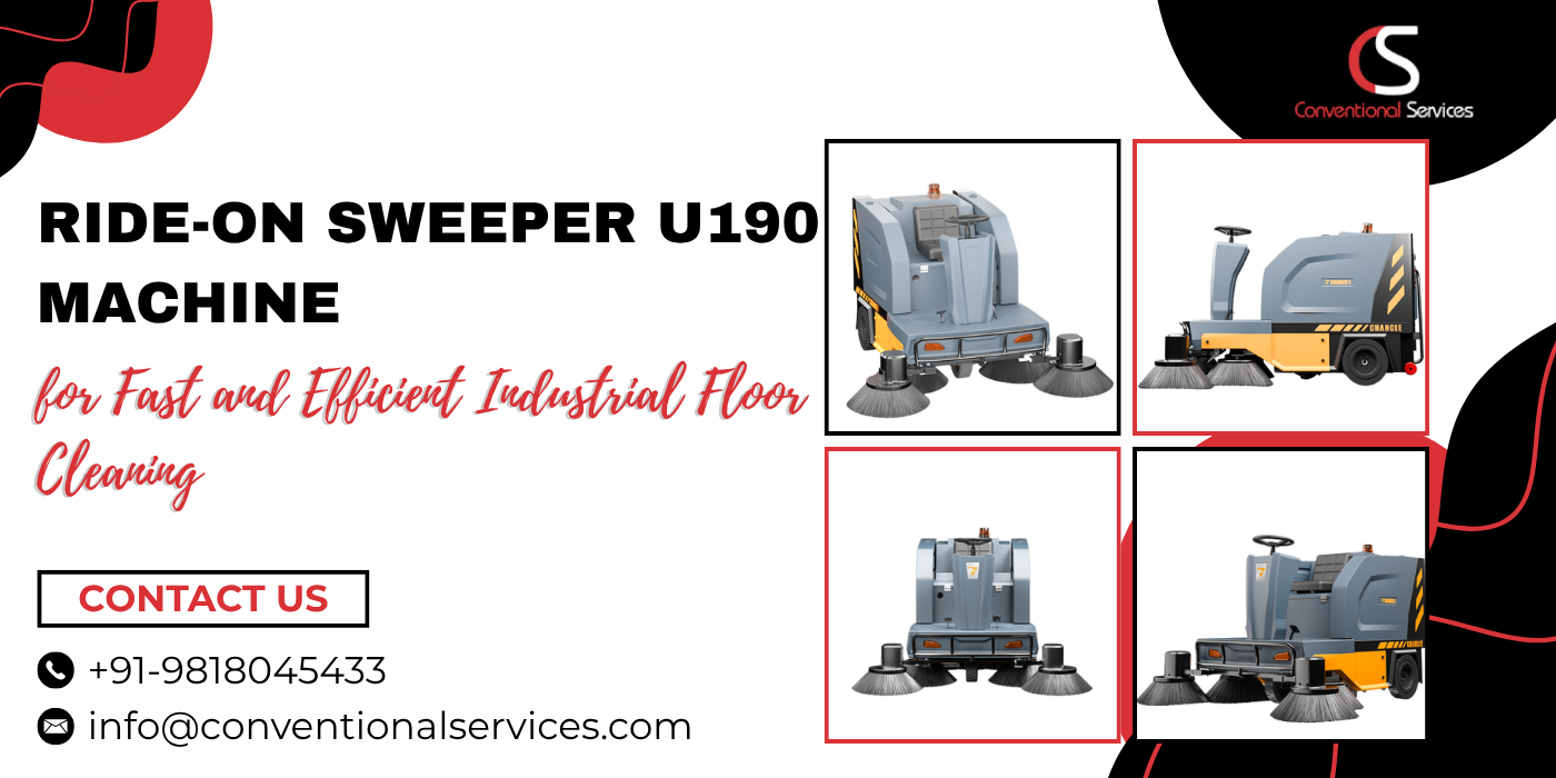 Ride On Sweeper U190 Machine For Fast And Efficient Industrial Floor Cleaning
